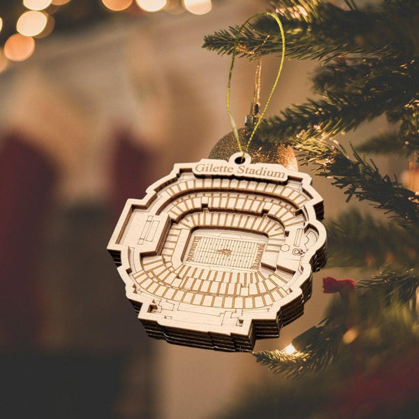 New England Football Stadium 3D Ornament - Laser Cut - Wooden - Christmas