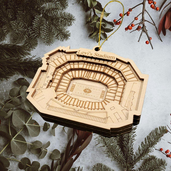 San Francisco Football Stadium 3D Ornament - Laser Cut - Wooden - Christmas