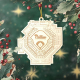 Professional Baseball Stadium Ornament: Layered Wood Design (Laser Engraved)