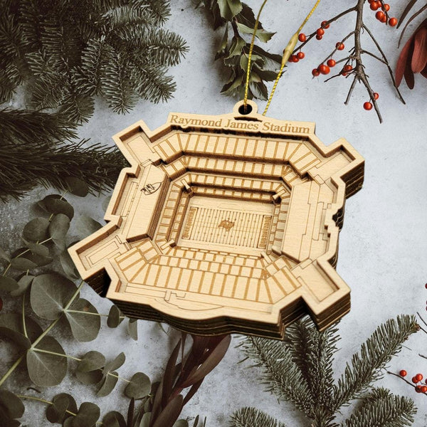 Tampa Bay Football Stadium 3D Ornament - Laser Cut - Wooden - Christmas