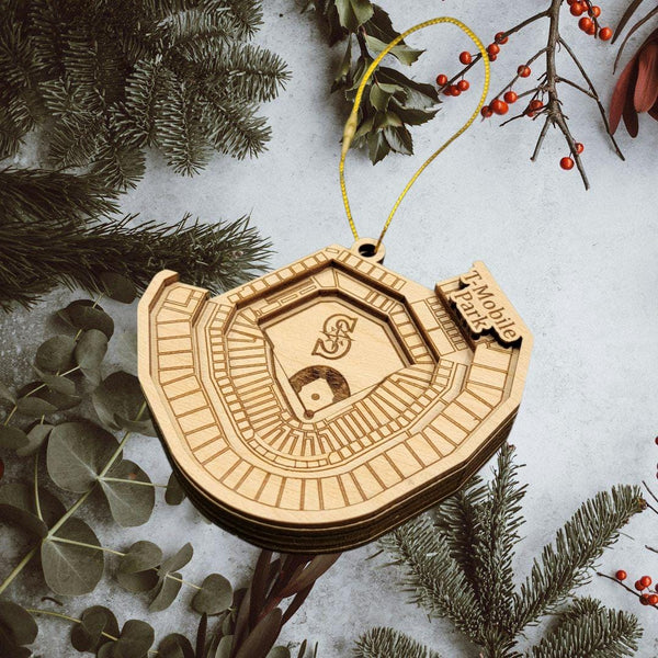 Seattle Baseball Stadium 3D Ornament - Laser Cut - Wooden - Christmas