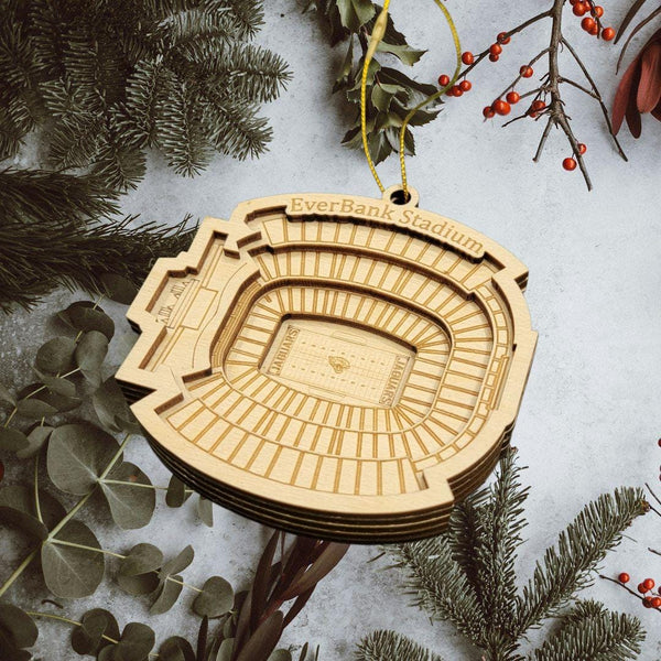 Jacksonville Football Stadium 3D Ornament - Laser Cut - Wooden - Christmas