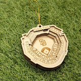 San Diego Baseball Stadium 3D Ornament - Laser Cut - Wooden - Christmas