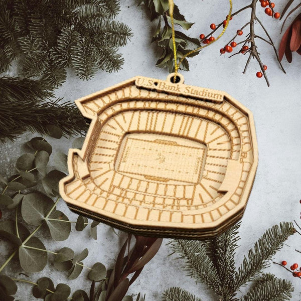 Minnesota Football Stadium 3D Ornament - Laser Cut - Wooden - Christmas