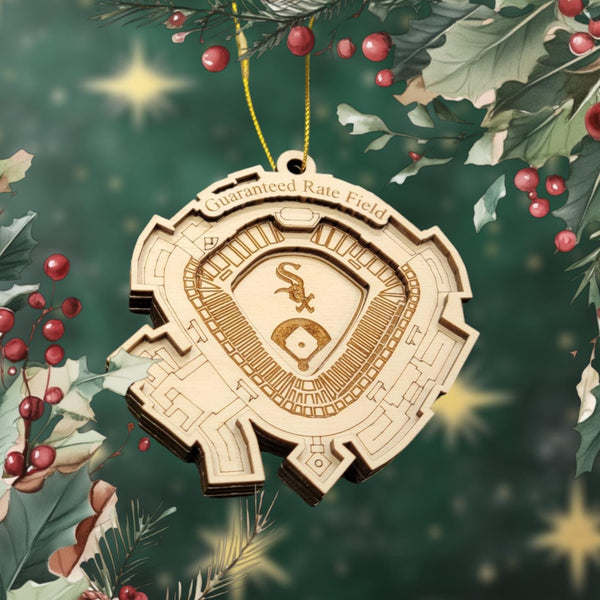 Chicago W Team Baseball Stadium 3D Ornament - Laser Cut - Wooden - Christmas