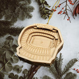 College Football Stadium Ornament - Laser Cut - Wooden - Christmas