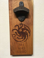 MAGNETIC Bottle Opener - Wall Mounted Bottle Opener - Game of Thrones - Targaryn - Stark -Lannister - Magnetic