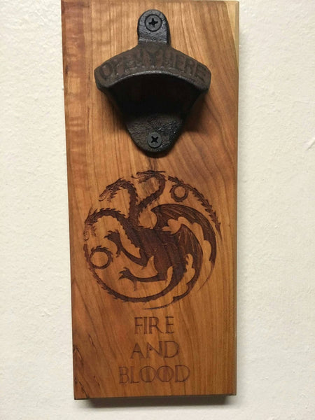 MAGNETIC Bottle Opener - Wall Mounted Bottle Opener - Game of Thrones - Targaryn - Stark -Lannister - Magnetic