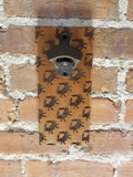 MAGNETIC Bottle Opener - Wall Mounted Bottle Opener - Crab Pattern - Magnetic - Laser Engraved