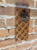 MAGNETIC Bottle Opener - Wall Mounted Bottle Opener - Crab Pattern - Magnetic - Laser Engraved