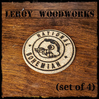 Natty Boh Cork Coasters, laser engraved, custom, man cave, personalized, beer (set of 4)