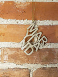 MARYLAND Text Ornament - Christmas - Tree - Wooden - Laser Cut - Locally Made