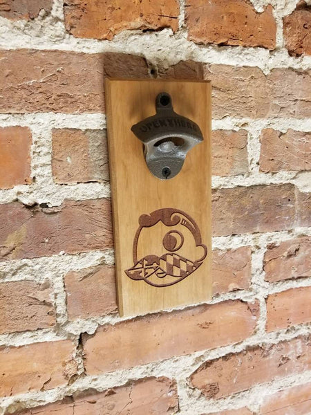 MAGNETIC Bottle Opener - Wall Mounted Bottle Opener - Natty Boh - Laser Engraved - Magnetic