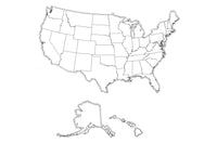 24" USA Cork Map - Push Pin Map - Tack Board - Cork Board - FREE SHIPPING