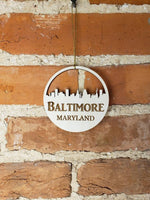 Baltimore Skyline Ornament - Maryland - Wooden - Christmas - Laser Cut