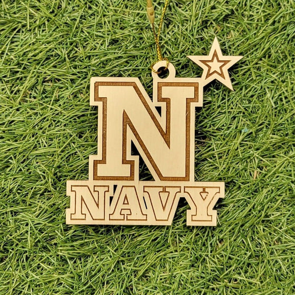 Naval Academy Logo Ornament - Laser Cut - Wooden - Christmas