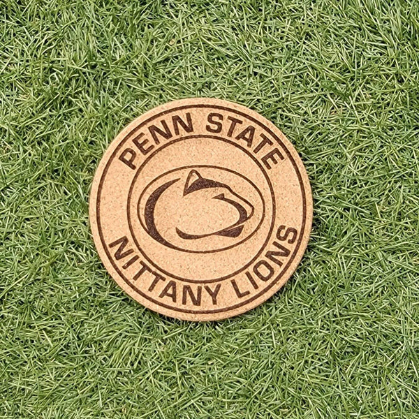 Penn State Nittany Lions Cork Coasters, Laser Engraved, Custom, Man Cave, Personalized, Beer (set of 4)