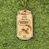 Natty Boh Beer Can Ornament - Laser Cut - Wooden - Christmas - MADE IN BALTIMORE